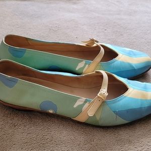 Womens Used Designer flats shoes Turquoise